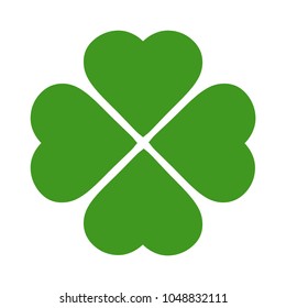 Four leaves shamrock vector icon isolated on white background