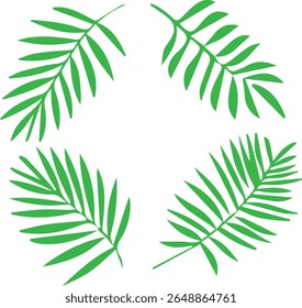 four leaves wish on green color