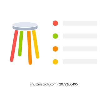 Four legged stool model template. Clipart image