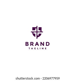 Diseño del logotipo del icono Escudo interior giratorio de cuatro letras L