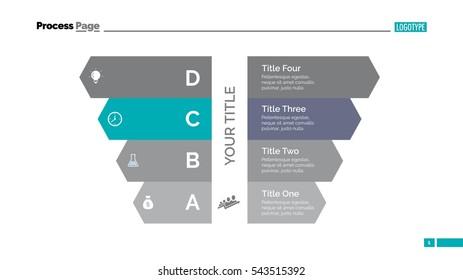 Four Letter List Diagram Slide Template