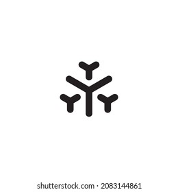 
four letter Y snowflake simple symbol logo vector