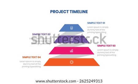 Four level of pyramid design for presentation or business focus