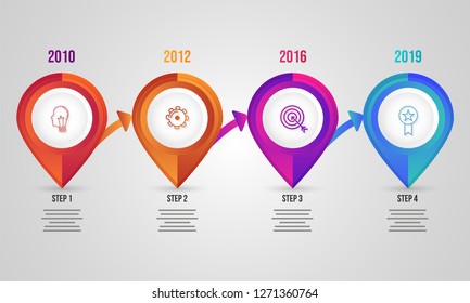 Four levels infographic elements for business or corporate sector.