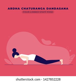 Four Limbed Staff Yoga Pose Illustration