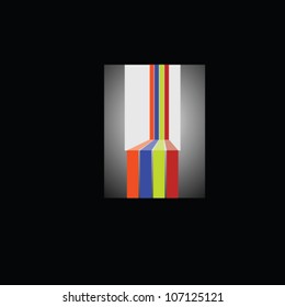four line color with black background