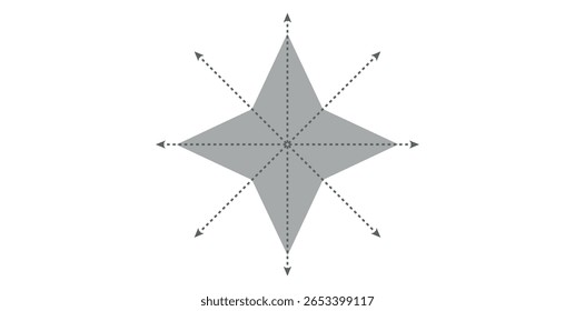 Quatro linhas de simetria de forma de estrela.