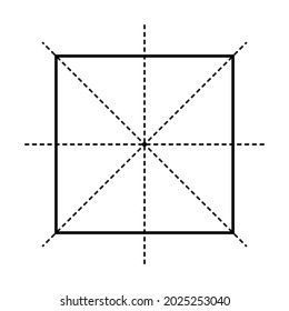four lines of symmetry of square