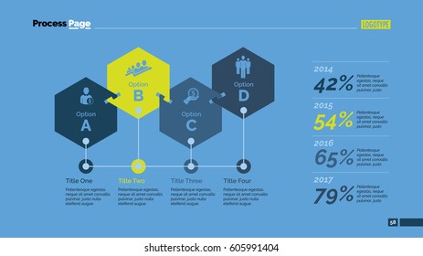Four Linked Hexagons Slide Template