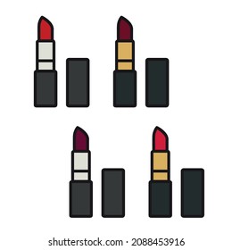 Four lipsticks set - vector illustration