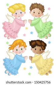 Four Little Angels in Flight