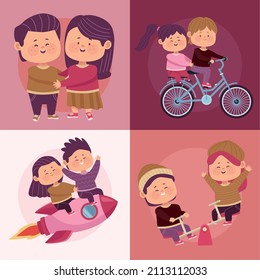 four little lovers couples characters