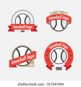 Four logo with a baseball ball and ribbon