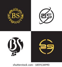 Las cuatro iniciales del logo BS con círculos en negro y oro