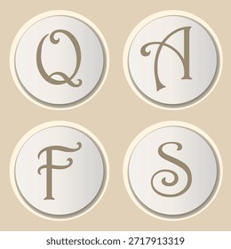 Quatro logotipo com o mesmo design em tons pastel