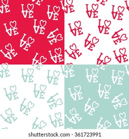 Four Love Seamless Pattern Design