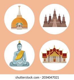four loy krathong set icons