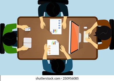 Four man have hard working. 