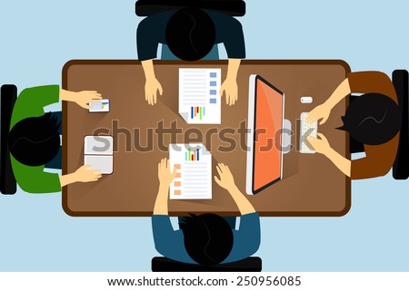 Four man have hard working. 