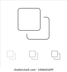 Four, Media, Quadruple, Stack Bold and thin black line icon set