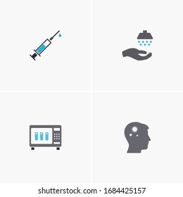 four medical icons to be used for web print and mobile application