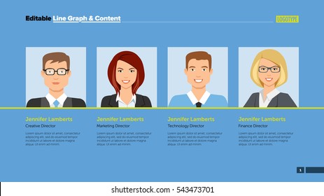 Four Members of Team Slide Template