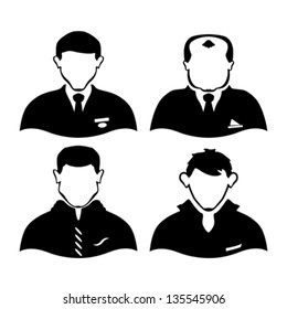 four men of different professions Four silhouettes.