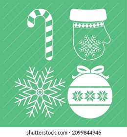four merry christmas set icons