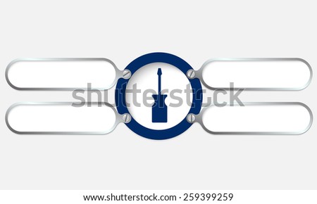 four metal frame for your text and screwdriver