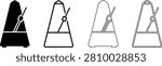 Four metronome illustrations with different mallet styles