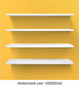 Four Minimal 3d Bookshelf Design Vector

