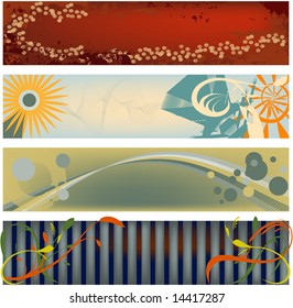 Four modern abstract banners in popular color schemes... vector format.