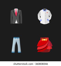 four modern clothes icons