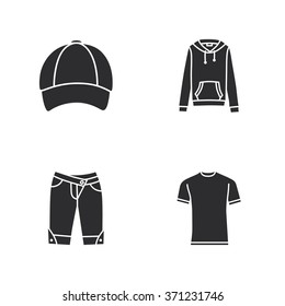 four modern clothes icons