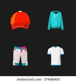 four modern clothes icons