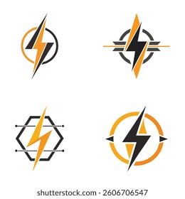 Four Modern Lightning Bolt Logos