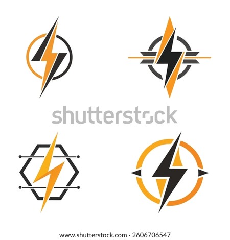 Four Modern Lightning Bolt Logos