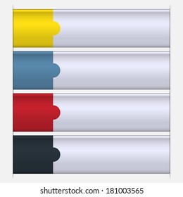 Four modern puzzle infographics options banner. Vector illustration.