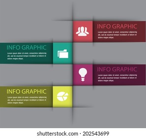 four modern text box for website, icon.