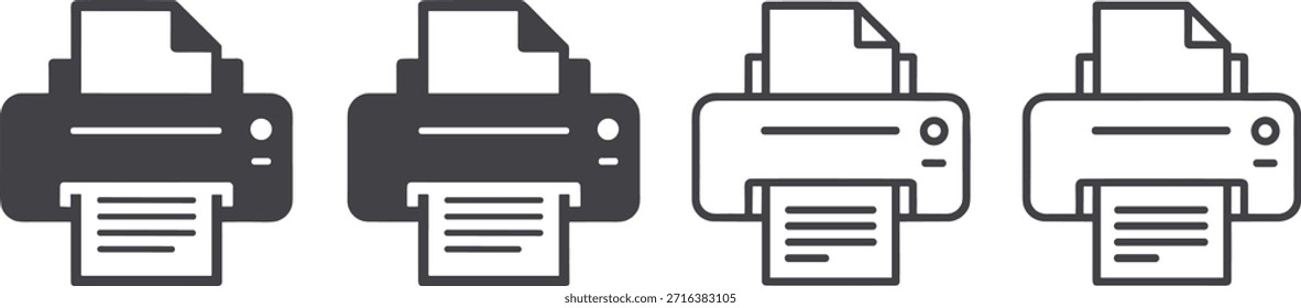 Four Monochrome Printer in a Row line technology office