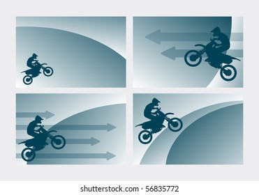 four motocross background illustrations