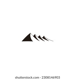 símbolo geométrico de cuatro montañas simple vector de logotipo