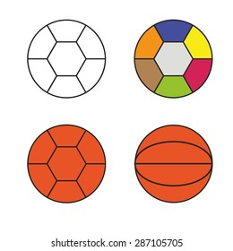 four multicolored balls vector illustration