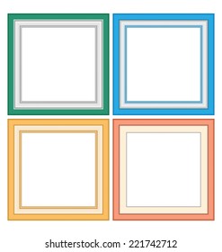 Four multicolored frameworks in pastel colors