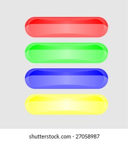Four multi-coloured volume buttons. Vector. Without mesh.