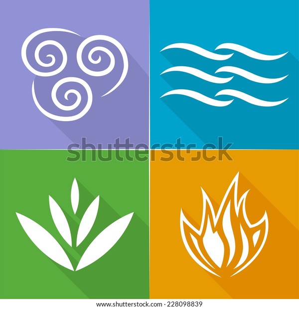 Four Natural Elements Earth Water Air Vector De Stock Libre De Regalías 228098839 Shutterstock 8512