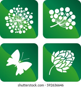 Four nature icons
