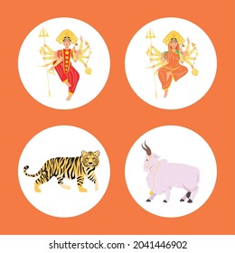 four navratri sacred idols characters