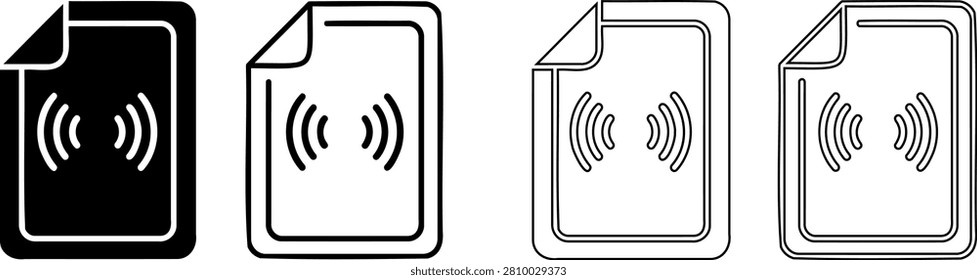 Four nfc mobile payment icons with different styles