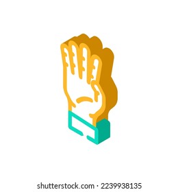 four number hand gesture isometric icon vector. four number hand gesture sign. isolated symbol illustration